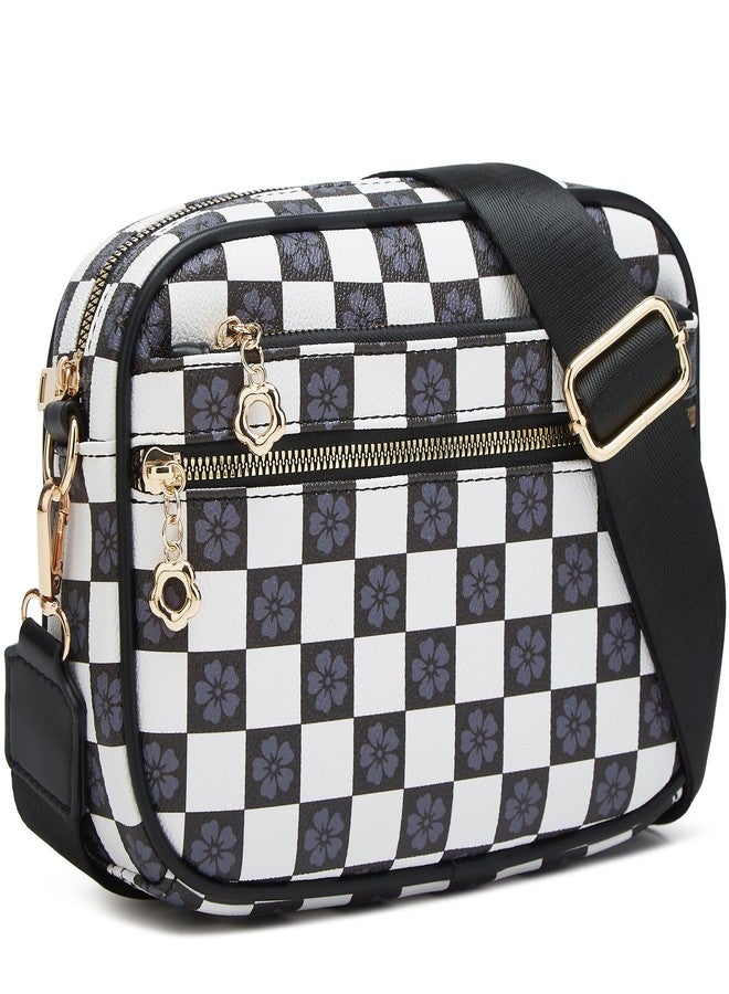 Makes Crossbody Bags for Women Small Crossbody Purses Checkered Leather with Adjustable Shoulder Straps Mothers Wife Mom Gifts - Image 1