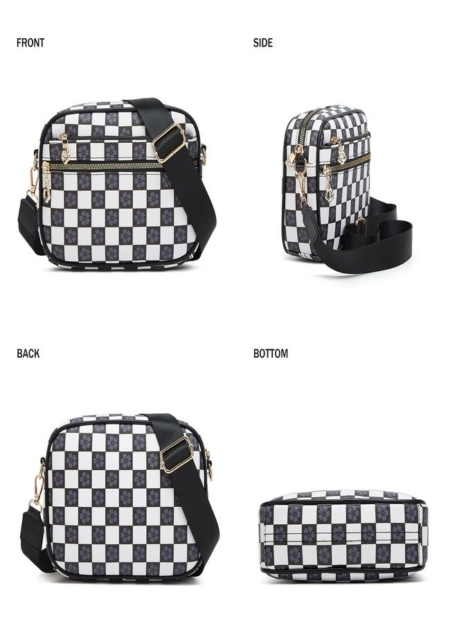 Makes Crossbody Bags for Women Small Crossbody Purses Checkered Leather with Adjustable Shoulder Straps Mothers Wife Mom Gifts - Image 4