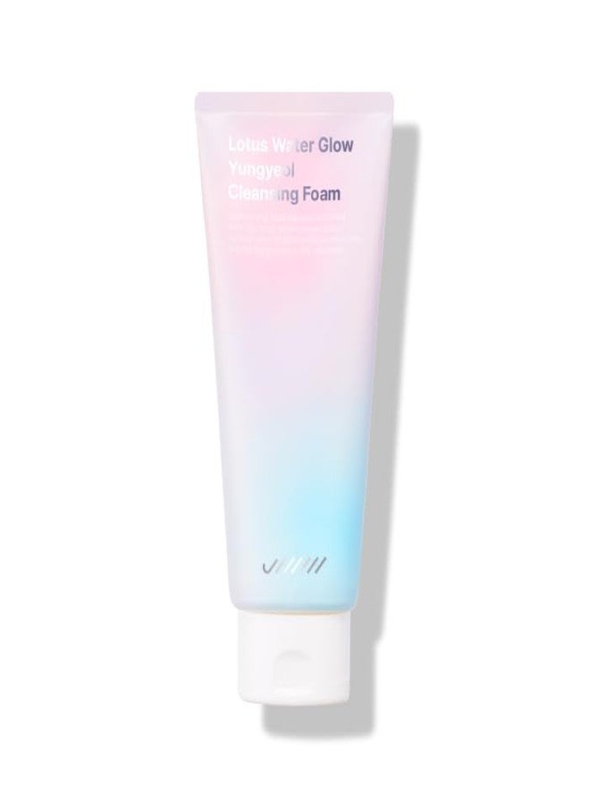غسول الوجه الرغوي JINNYH Lotus Water Glow Yungyeol سعة 300 مل - ماء لوتس جيجو، غسول كوري للعناية بالبشرة، برغوة دقيقة، يحتوي على 8 طبقات من حمض الهيالورونيك وسيراميد NP لتنظيف المسام وترطيب البشرة ومنحها ملمساً ناعماً.