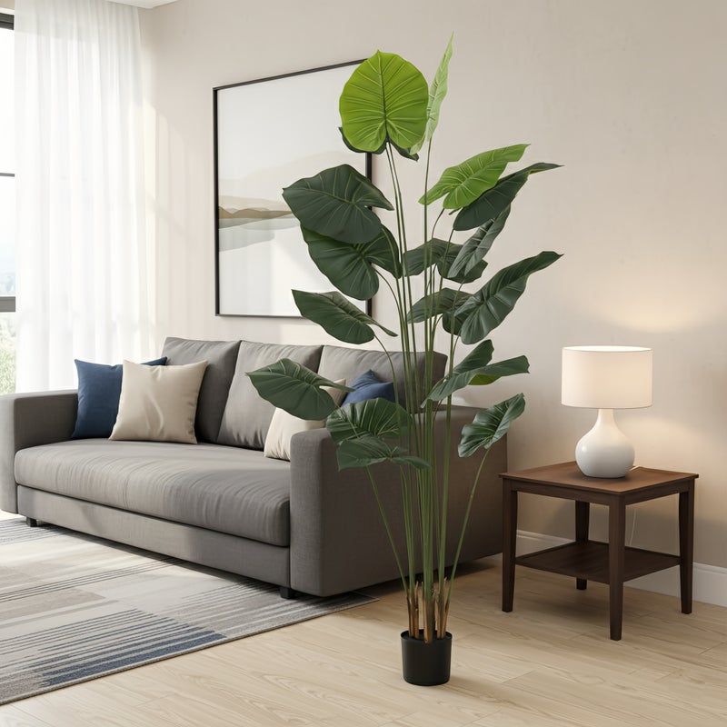 Sharpdo Artificial Green treer Weeping Guanyin, 210 cm Faux Tree Large Artificial Green Plants for Home Office Living Room Decoration Weddings Outdoor Photography Props Potted Artificial DIY Tree Peace Lily Fake Tree. - Image 4