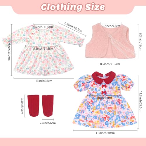 UNICORN ELEMENT 2 Set Reborn Doll Clothes for 2022 inch Girl Dolls 6PCS Baby Doll Clothes Accessories Outfits Include Dress Coat Headband Hat Socks - Image 5
