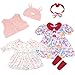 UNICORN ELEMENT 2 Set Reborn Doll Clothes for 2022 inch Girl Dolls 6PCS Baby Doll Clothes Accessories Outfits Include Dress Coat Headband Hat Socks - Image 2