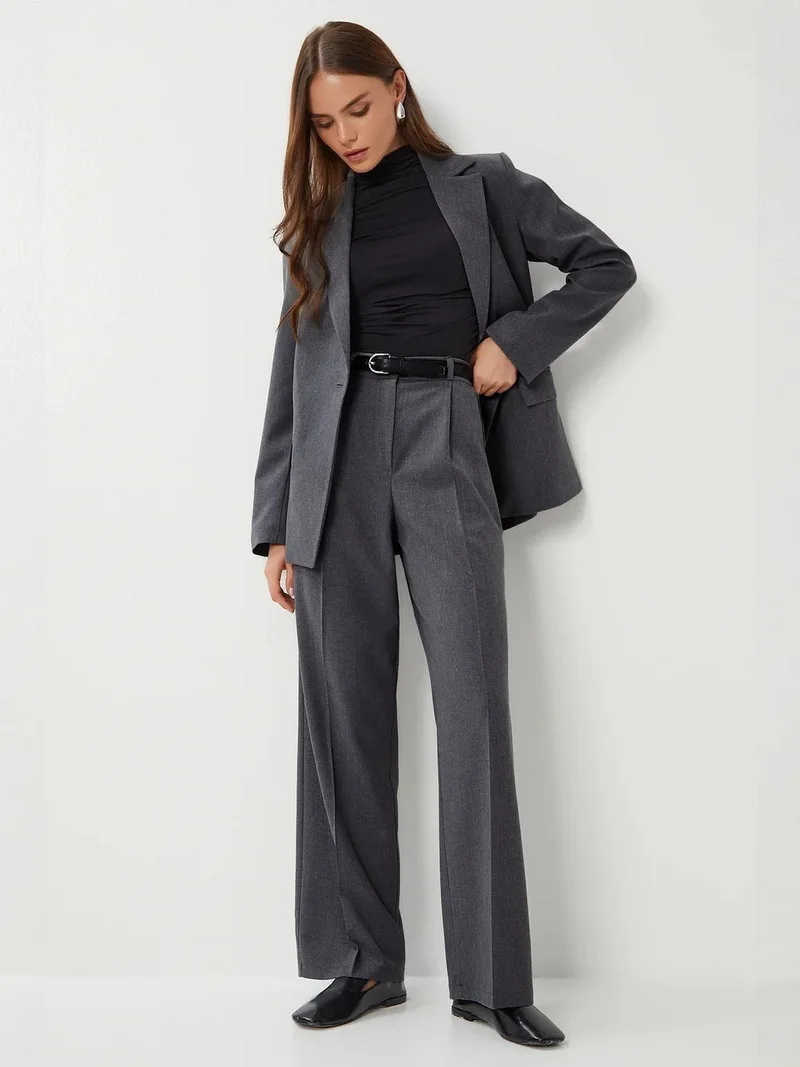 Happiness İstanbul ISTANBUL Viscose Blend Buttoned Blazer Jacket