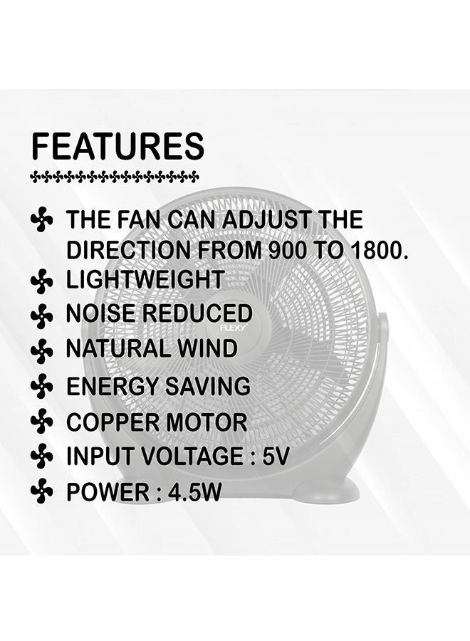 Flexy Heavy Duty 5 Leaf Box Fan With 3 Speed Settings FB1716F5 Black - Image 2