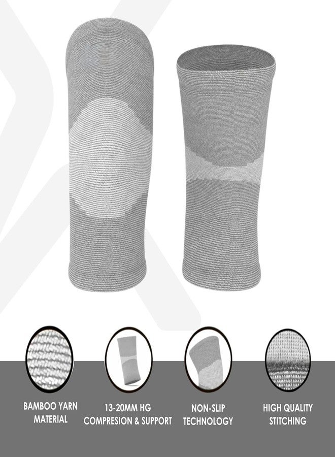 Dr Helix Unisex Bamboo Knee Cap | Adjustable Support for Knee Pain Relief & Injury Prevention | Breathable, Comfortable & Durable - Ideal for Sports, Recovery & Daily Use - (Size - M) - Image 3