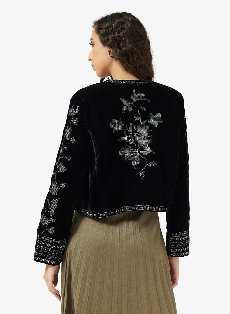 جينجر Boho Embroidered Jacket