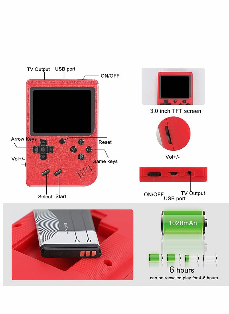 KASTWAVE - Handheld Game Console, 400 Classic FC Games, Mini Handheld Game Console with 3.0-Inches Color Screen , 1020mAh Rechargeable Battery That Can Connect to TV and Two Players - Image 1