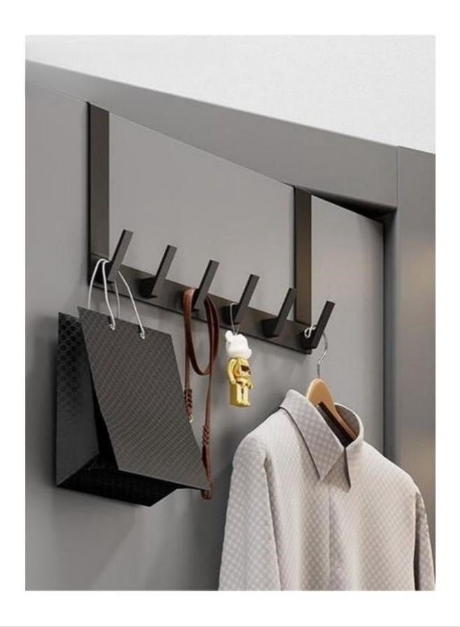MIXDE 6 Hook Door Hanger Rack,Decorative Organizer Hooks For Clothes,Coat,Hat,belt,Towels - Image 1