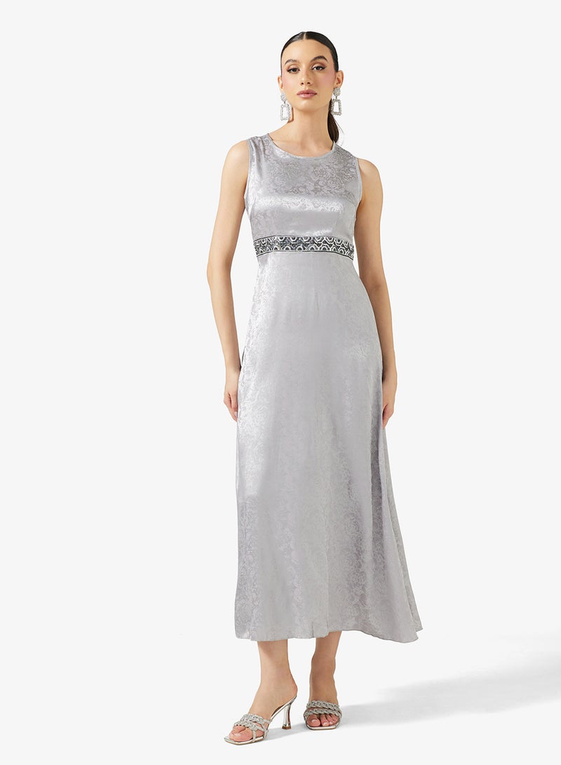 Khizana Abaya With Shimmer Border Print & Dress - Image 4