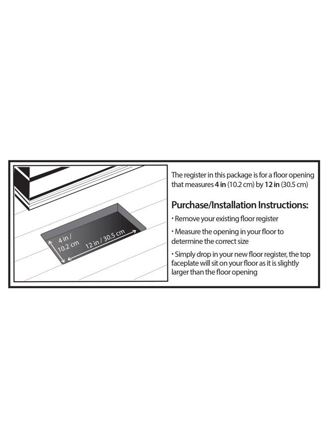 Decor Grates PL412-BLK Louvered Plastic Floor Register, Black - Image 2