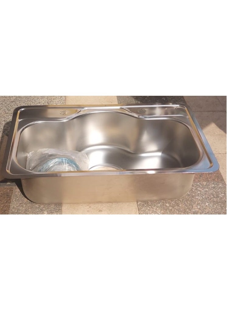 Generic - Special kitchen sink for large kitchens (80cm by 45cm sink complete with 6") drain - Image 1
