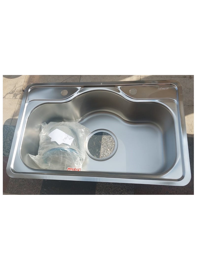 Generic - Special kitchen sink for large kitchens (80cm by 45cm sink complete with 6") drain - Image 1
