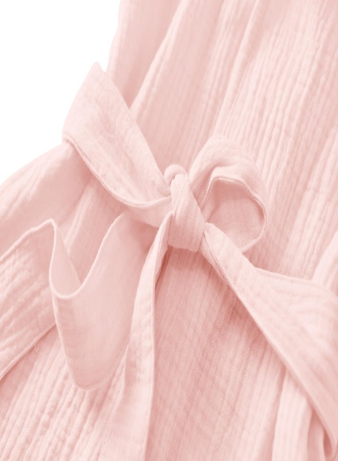 TADO MUSLIN Toddler Bathrobe, Lightweight Cover-Up for Kids Soft and Breathable Organic Cotton Robe for Baby, Boys& Girls Hooded Towel, 2-4T, Pink Robes - Image 5