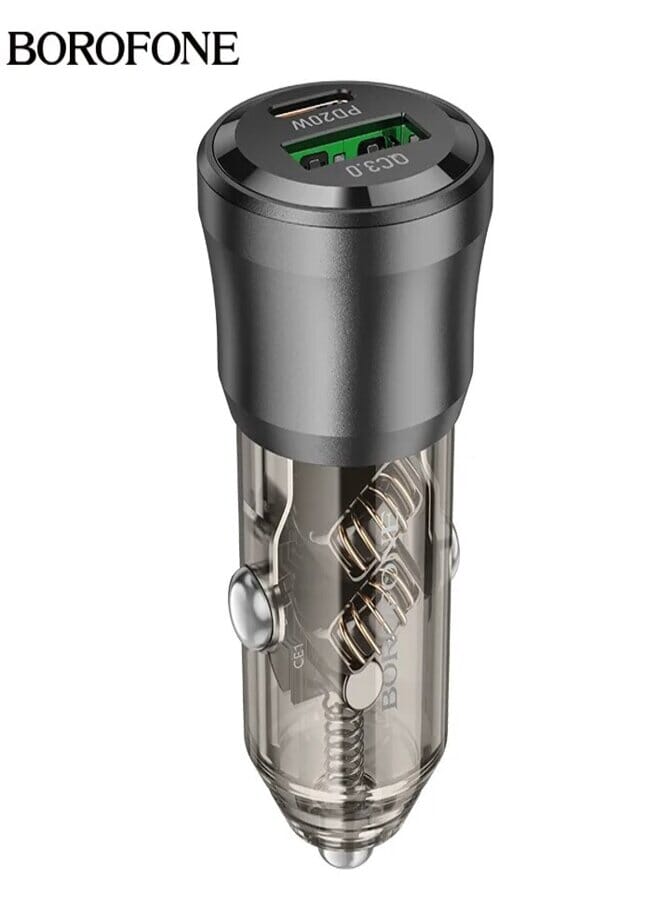 BOROFONE BZ25 Car Charger PD38W Fast Charging Dual Port Car Adapter QC3.0 USB A Type-C Phone Car Charger For iPhone15 14 1312 Xiaomi Huawei Samsung Super Charge Adapter - Image 1