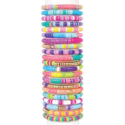 Make It Real اجعلها حقيقية: صانعة الأساور هيشي - 2047 قطعة، مجموعة حرفية لصنع المجوهرات، تصميم وصنع 23 سوار خرز، تدوير-نقر-ارتداء، للفتيات والأطفال 8 سنوات فما فوق - Image 4