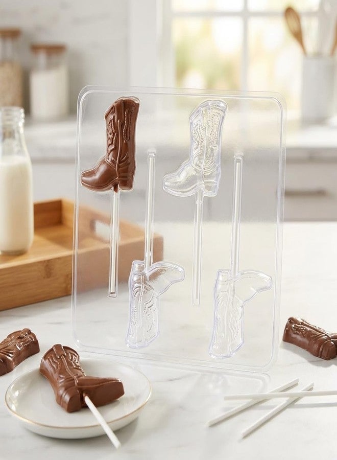 Lollipops Cowboy Boot Lollipop Chocolate Candy Mold 3342, 4 Cavities, 3.3 Inches - Image 3