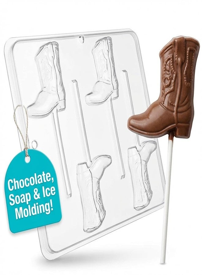 Lollipops Cowboy Boot Lollipop Chocolate Candy Mold 3342, 4 Cavities, 3.3 Inches - Image 4
