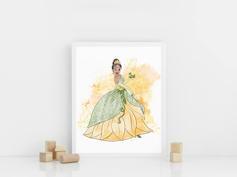 Nistio Princess Nursery Wall Art Prints, Ariel Nursery Poster, Newborn Gift, Cinderella Baby Room Decor For Girls, Princess Cinderella, Rapunzel, Ariel, Belle, Tiana, Jasmine, Set of 8 Prints, 8x10 - Image 5