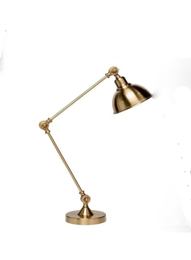 إيه تي إم مصباح طاولة معدني قابل للتعديل من النحاس العتيق بتصميم صناعي - مثالي لديكور المنزل والمكتب - Image 1