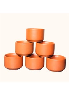 Mirakii Mirakii Brown Stonware Bowl 50 ml Set of 6 for Serving Chutney Salsa Pickle Sauce  - Image 1