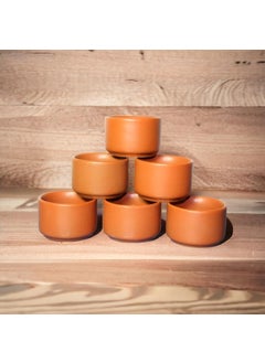 Mirakii Mirakii Brown Stonware Bowl 50 ml Set of 6 for Serving Chutney Salsa Pickle Sauce  - Image 2