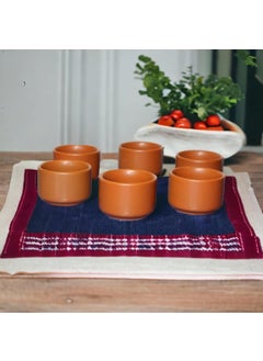 Mirakii Mirakii Brown Stonware Bowl 50 ml Set of 6 for Serving Chutney Salsa Pickle Sauce  - Image 3
