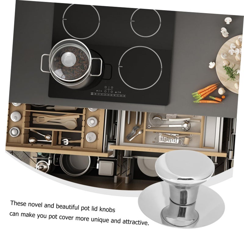 4Pcs Stainless Steel Heat Resistant Pot Lid Knobs Universal Cookware Handles - Image 4