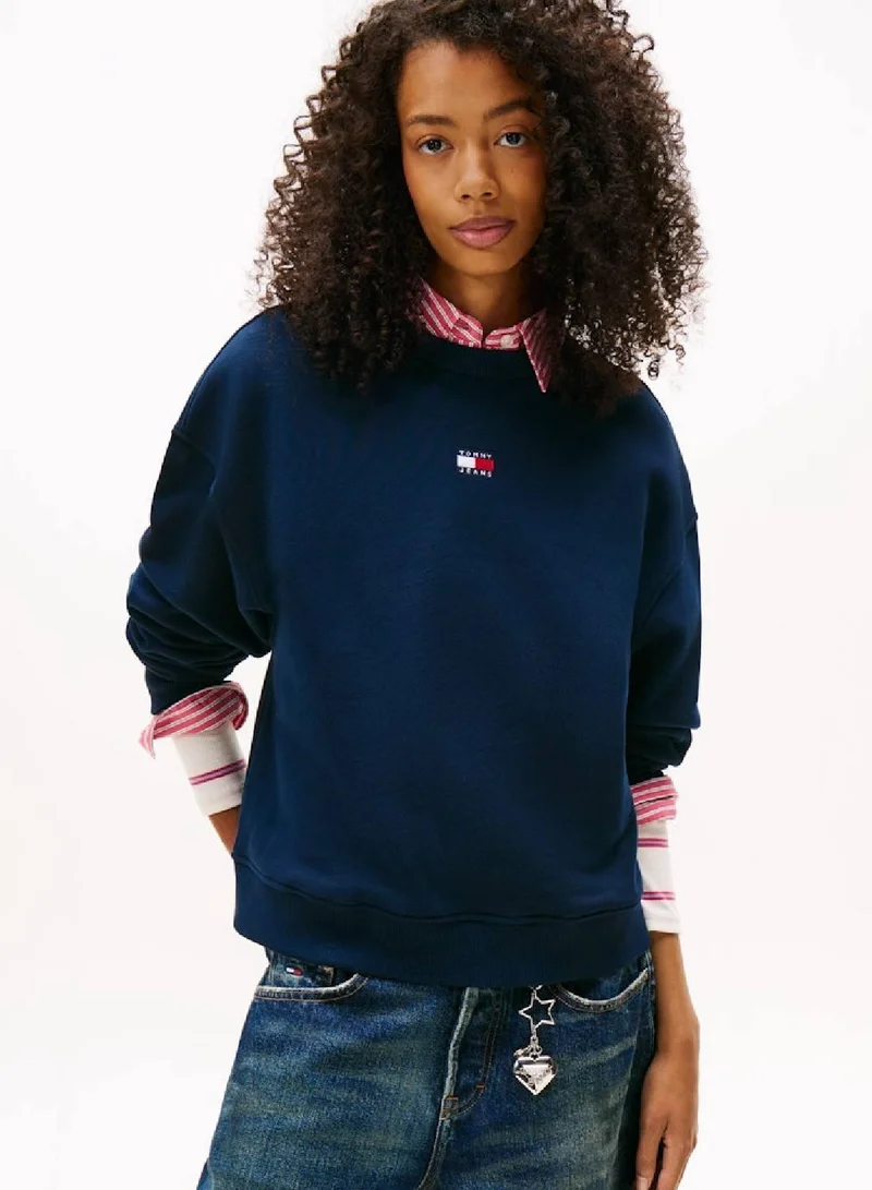 TOMMY JEANS Tommy Badge Boxy Terry Sweatshirt
