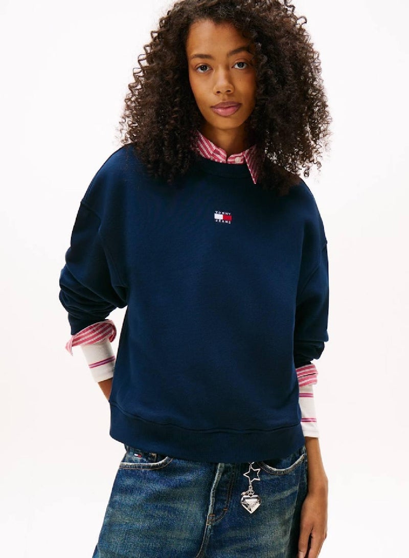 TOMMY JEANS Tommy Badge Boxy Terry Sweatshirt - Image 1