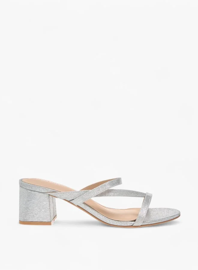Flora Bella By Shoexpress Women Textured Strappy Slip-On Sandals with Block Heels