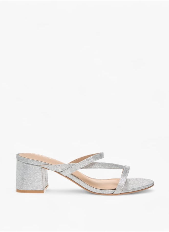 Flora Bella By Shoexpress Women Textured Strappy Slip-On Sandals with Block Heels  - Image 3
