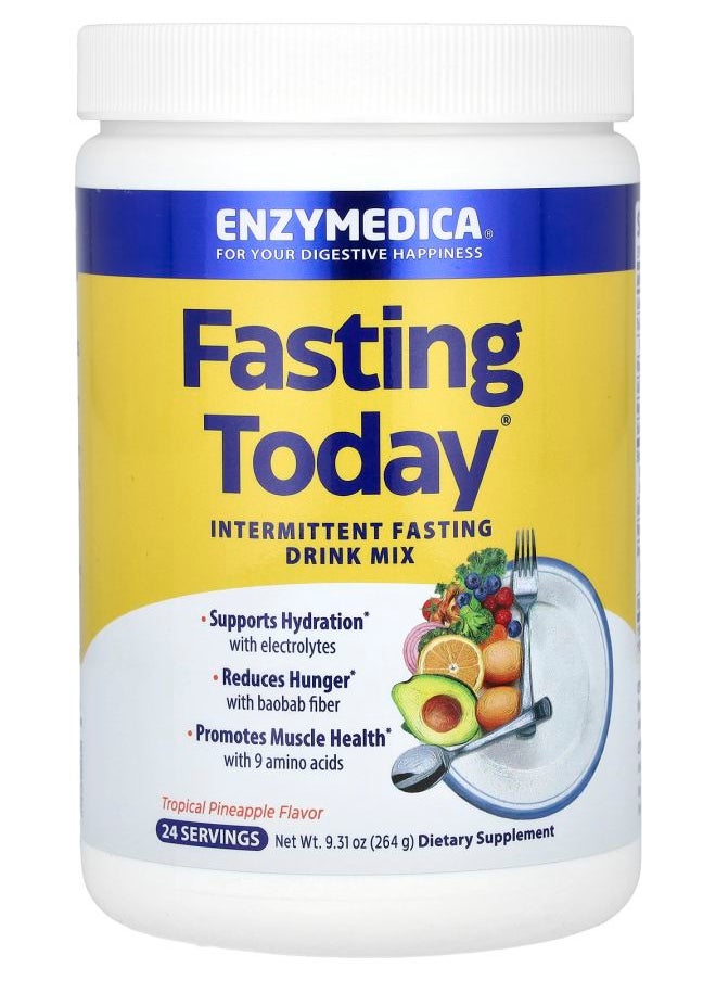 ENZYMEDICA Fasting Today Intermittent Fasting Drink Mix Tropical Pineapple  9.31 oz (264 g) 