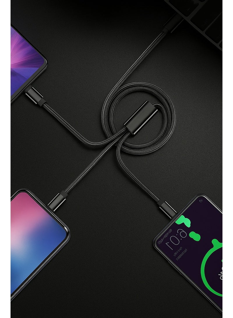 جو-ديز كابل شحن 3 في 1 – من USB إلى Lightning وType-C وMicro USB، بقدرة 3.1 أمبير، بطول 1.2 متر، لون أسود - Image 2