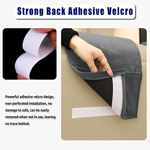 AmazeCov Adjustable Headrest Pillow for Recliners and Armchairs - Non-Slip Velvet Cushion for Neck Support and Pain Relief (Gray) - Image 3