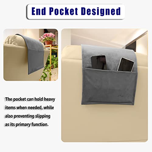 AmazeCov Adjustable Headrest Pillow for Recliners and Armchairs - Non-Slip Velvet Cushion for Neck Support and Pain Relief (Gray) - Image 4