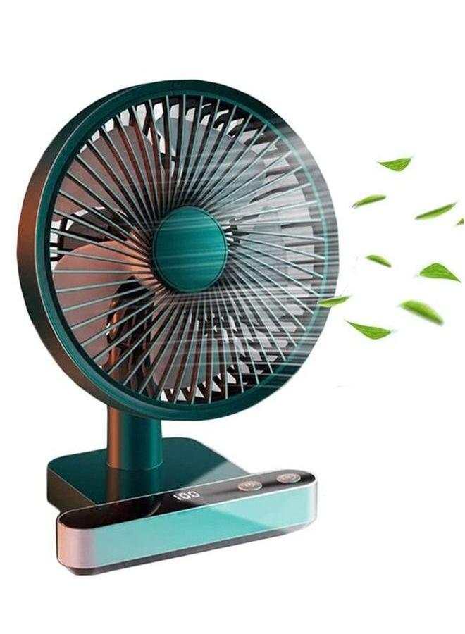 Portable Desk Fan USB Rechargeable Battery Operated with Four Speeds 24h battery life LED Display Lower Noise 4000Mah Desktop Table Fans  - Image 1
