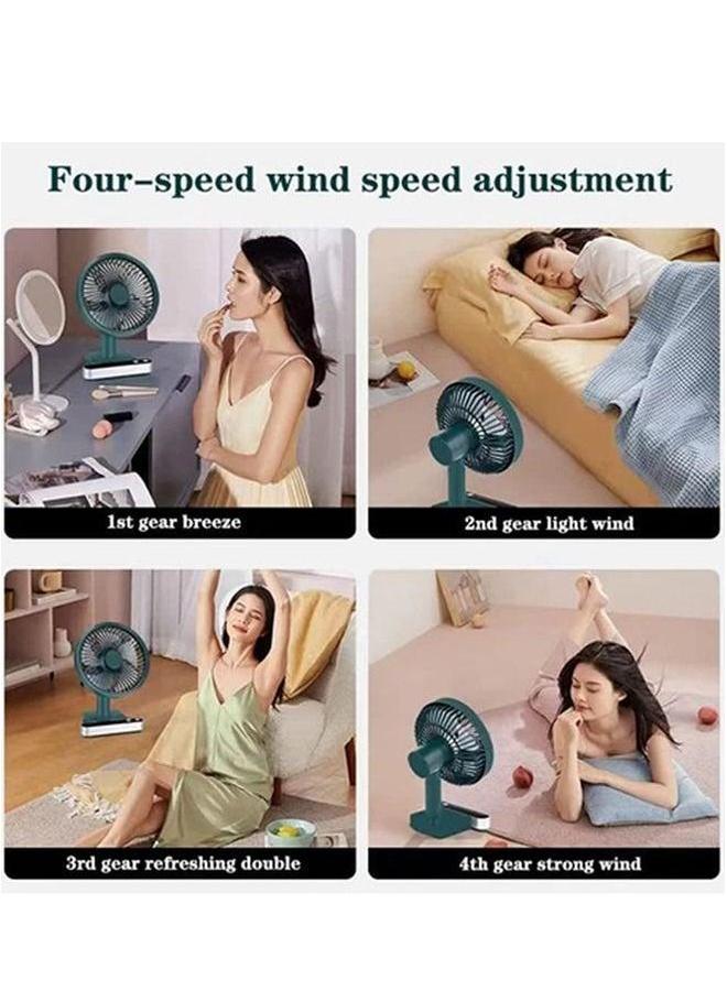 Portable Desk Fan USB Rechargeable Battery Operated with Four Speeds 24h battery life LED Display Lower Noise 4000Mah Desktop Table Fans  - Image 3