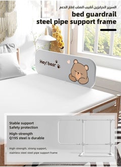 MIXDE Baby Bed Rail Guard, Toddler Bed Side Rails, Installation-free Kids' Safety Bed Fence, Safety Bedrail with Reinforced Anchor Safety System, Foldable Universal Bed Rail With Upgraded Barrier, 150cm  - Image 3