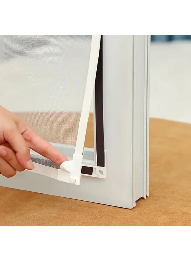 Magnetic Mosquito Net Screen 19.69x19.69 Inch Grey Net White Edge - Image 1