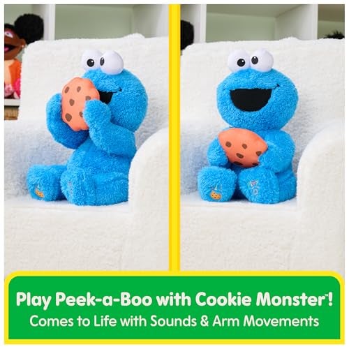GUND Sesame Street Official Peek-a-Boo Cookie Monster Plush, Stuffed Animal Sensory Toy for Babies and Toddlers, Ages 1 and Up, Blue, 11” - Image 2