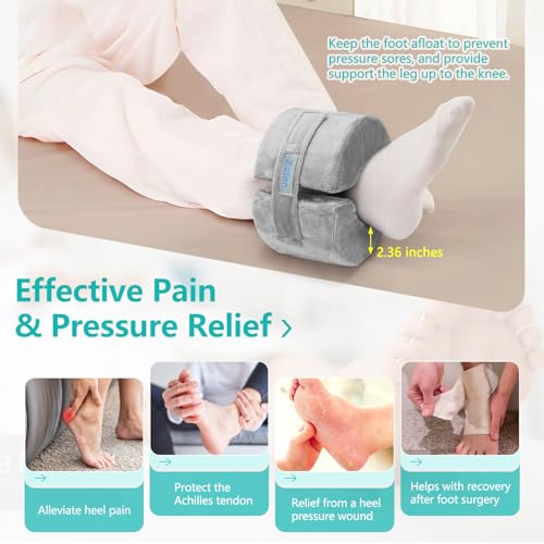 Zelen Foot Elevation Pillow Ankle Heel Elevator Wedge Foot Support Pillow Medical Ankle Cushion for Bed Sore Pressure Ulcer Sleeping Feet Leg Rest Elevated Support Foam Surgery Recovery (Small, 1PCS) - Image 2