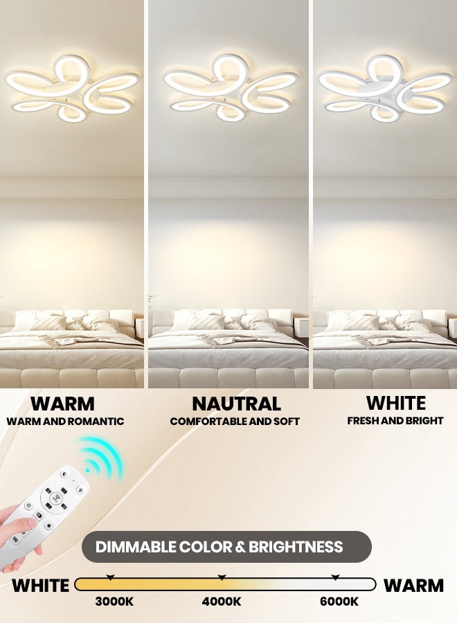 YATAI LIGHTING Modern LED Ceiling Light, 60CM, 60W Dimmable with Remote, 3000K-6000K Adjustable Color Temperature, Insect-Proof & Dust-Proof Acrylic Fixture for Bedroom, Living Room - Image 3