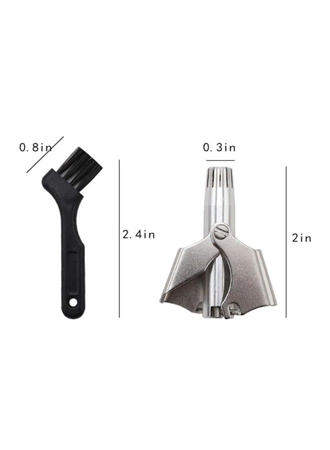 Generic Manual Nose Hair Trimmer for Man & Woman,No Battery Required,Trimmer for Nose,Ear,Moustache and Whiskers Hair,Waterproof,Stainless Steel with Brush,Nasal Clippers - Image 2