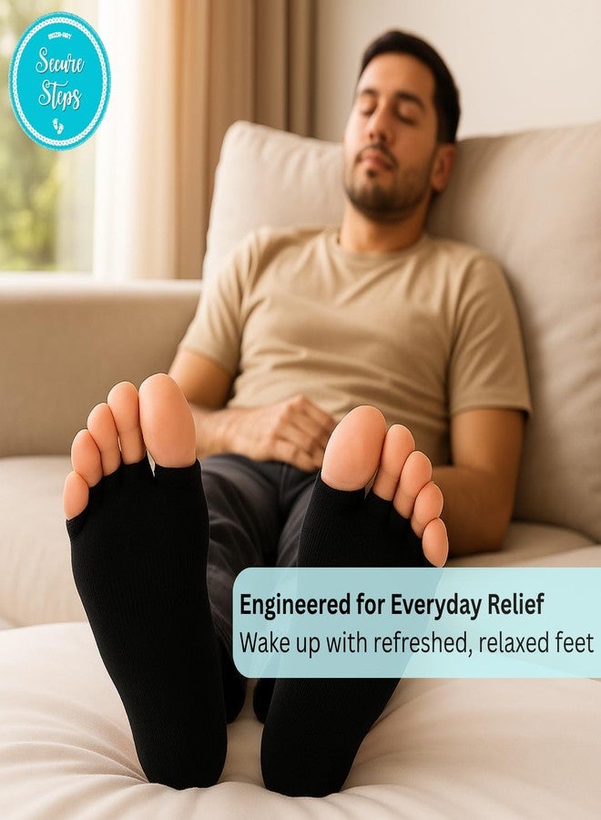 Secure Steps Alignment Socks for Men & Women - Compression Foot Alignment Socks with Toe Separator | Pain Relief Socks for Foot Heel & Ankle Support | Blood Circulation (Blue) - Image 5