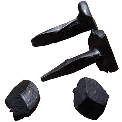 OLD NAIL SOURCE (50) 5/8" Steel Decorative Wrought Head Nails with Black Oxide Finish. (Small, Black) - Image 1
