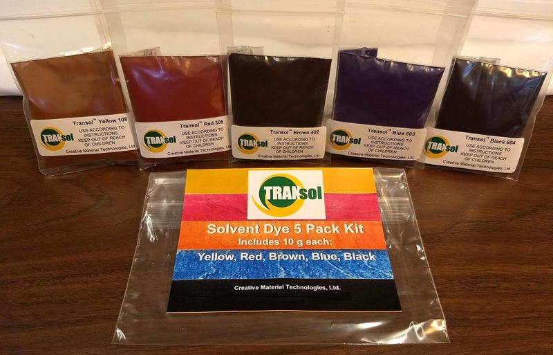 Transol Wood Dye Powdered Solvent 5 Color Kit Wood Stain Kit 50 Grams - Image 2