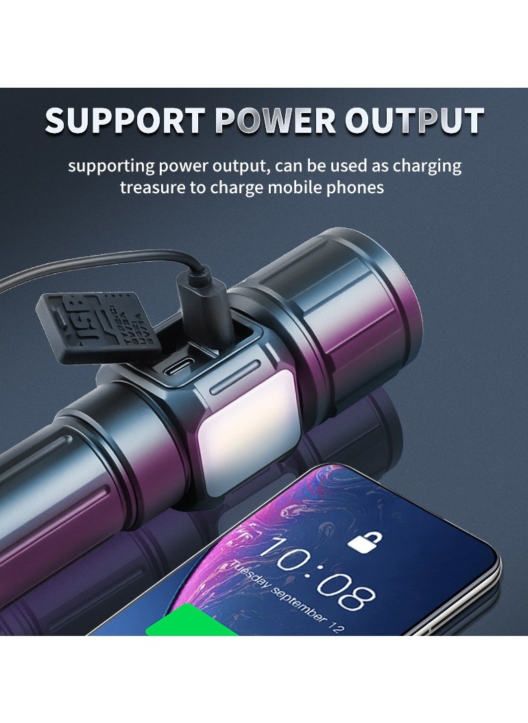 Aideli 9 Modes  LED Flashlight with 5000 Lumen & COB Light – Tactical,Flashlight Rechargeable ，Super Bright, IPX4 Waterproof for Camping 、 Emergencies And Multiple Use Cases  - Image 2