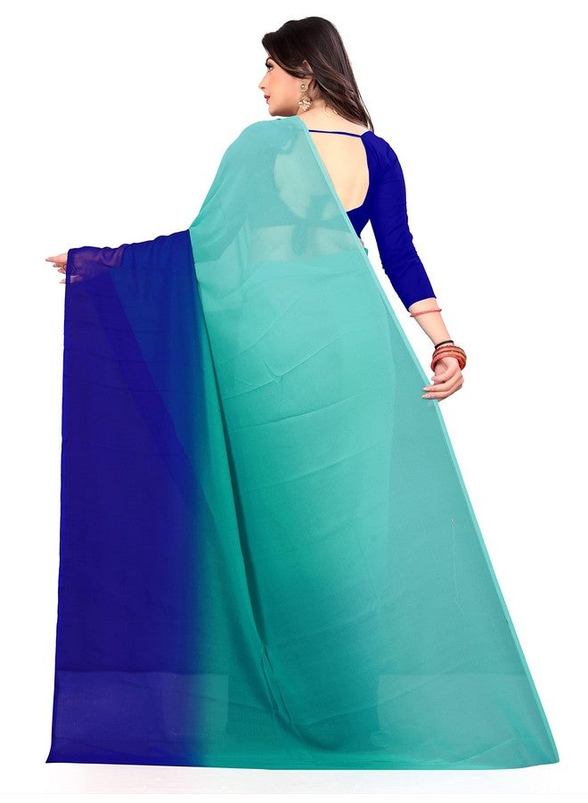 ANAND SAREES Women's Regular Fit Designer Padding Bollywood Georgette Saree with Matching Blouse Piece | Fancy Saree for Weddings, Parties, Casual Outings, Festivals(Blue-RC_PD6466) - Image 3