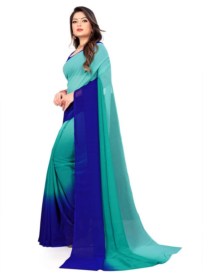 ANAND SAREES Women's Regular Fit Designer Padding Bollywood Georgette Saree with Matching Blouse Piece | Fancy Saree for Weddings, Parties, Casual Outings, Festivals(Blue-RC_PD6466) - Image 2