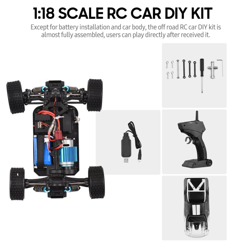 1:18 Scale RC Car DIY Kit Remote Control Off Road Racing Car Model 40km/h 2.4GHz Real 4WD Climbing Car Hobby RC Cars for 14+ Kids Adults Gift Choice - Image 4